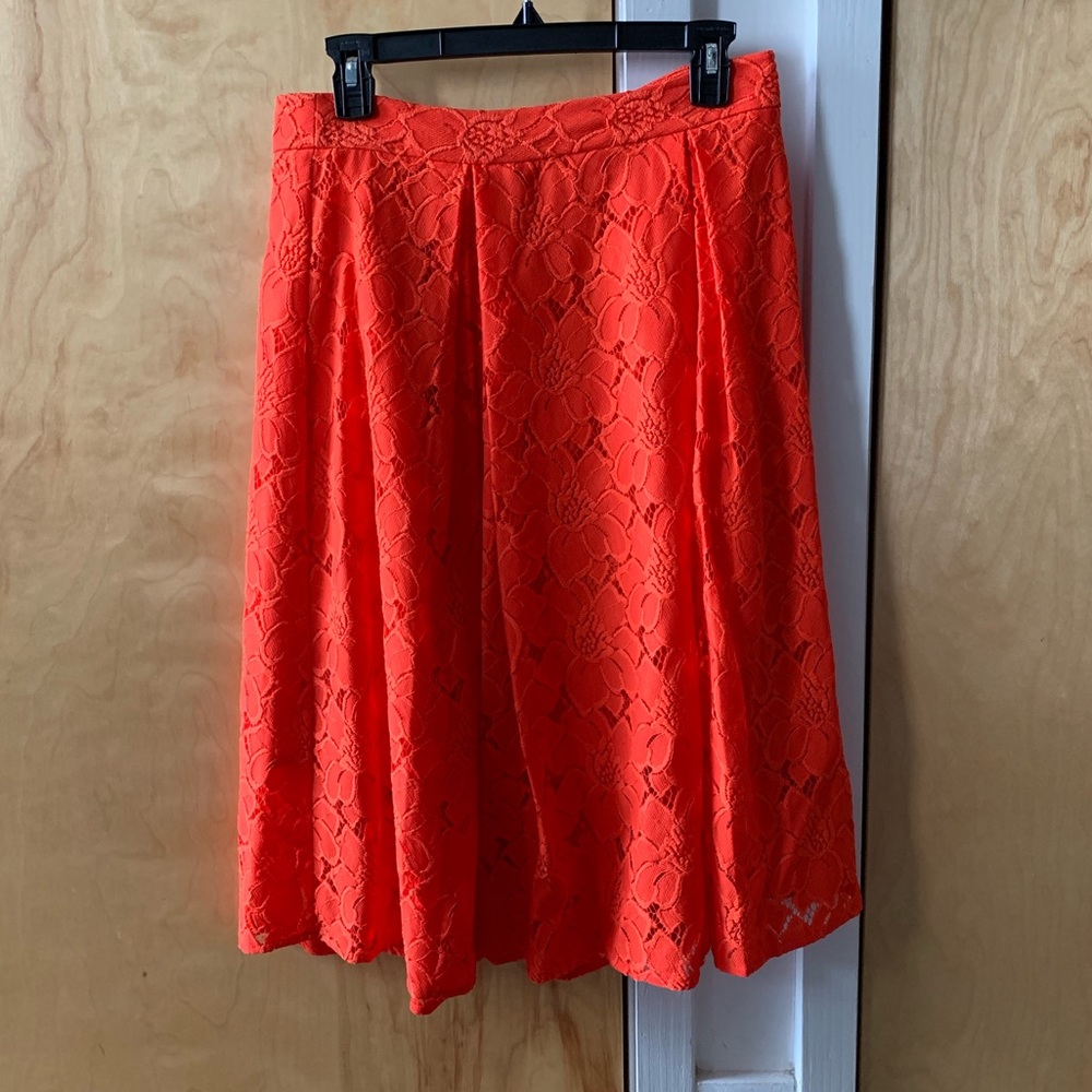 Cremieux Orange Floral Lace skirt. Knee length 🍊
